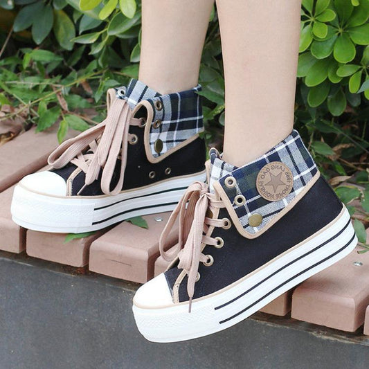 Girl Thick Soled Flat Bottom Muffin Heel Board Shoes