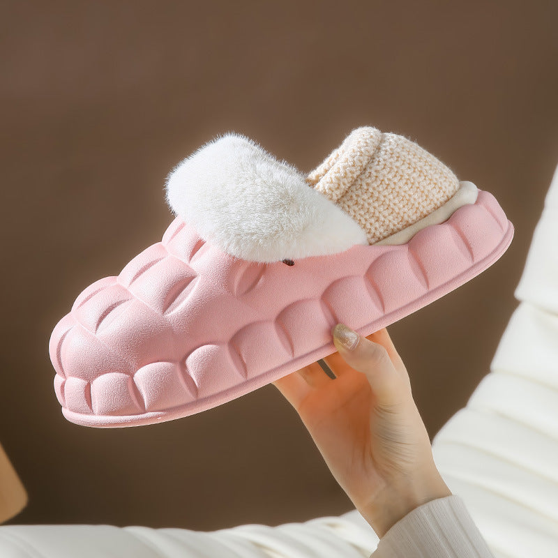 Women Bubble Shoes With Foldable Heel Warm Indoor House Slippers