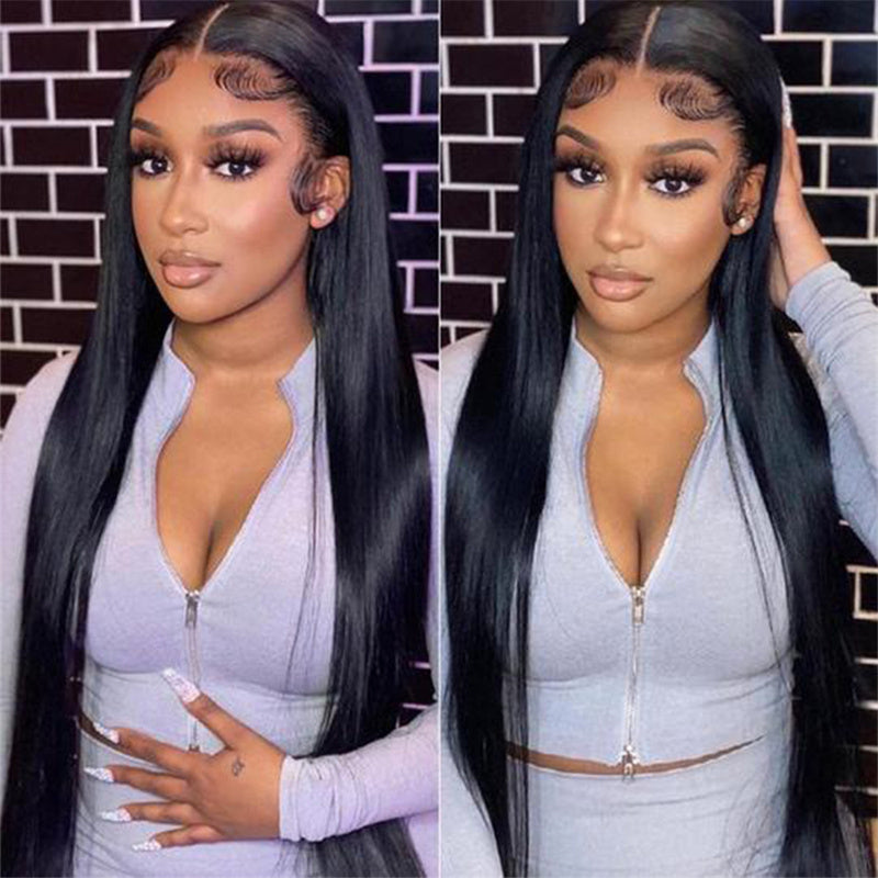 Women's Fashion Premium Human Hair Straight Wig