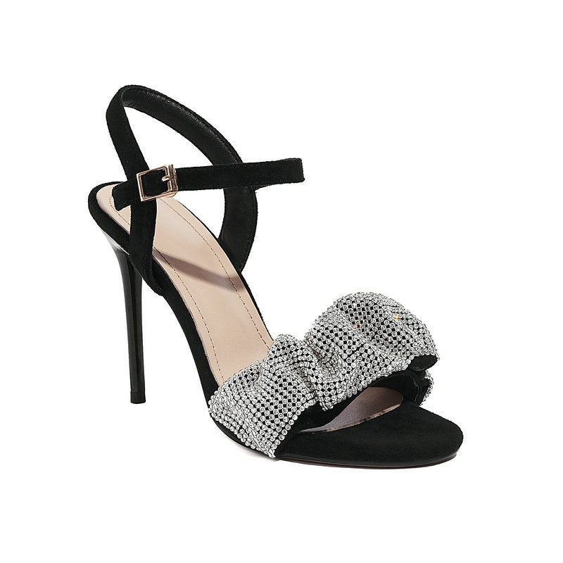 Bows rhinestones heels