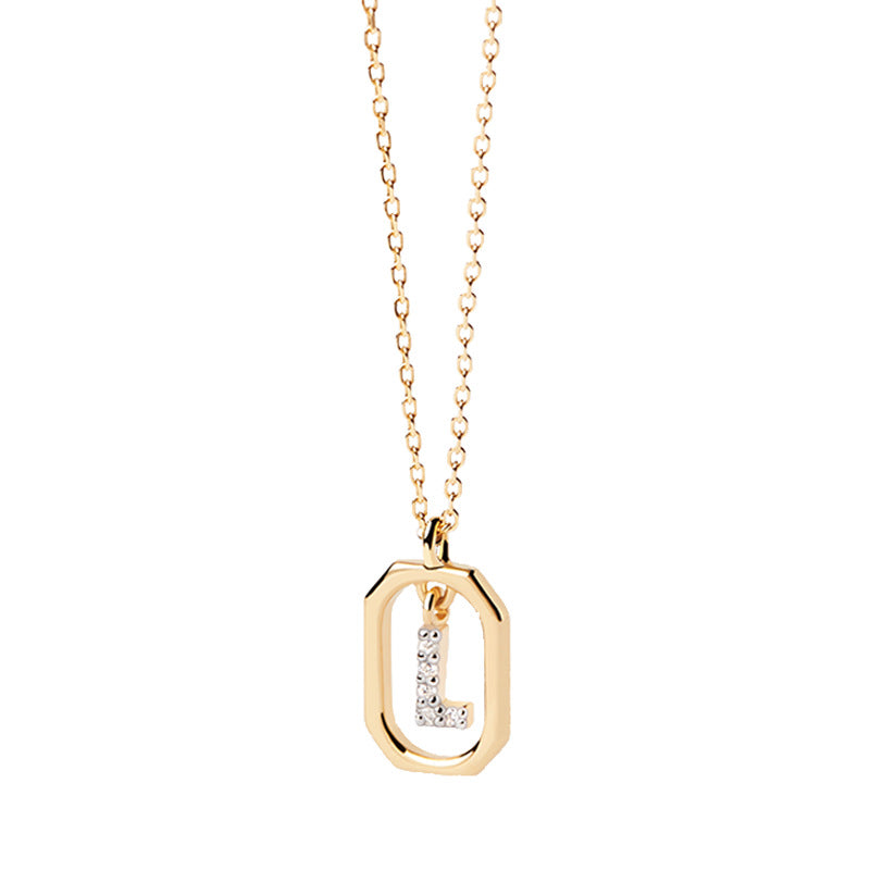 Small Letter Sterling Silver 18k Necklace