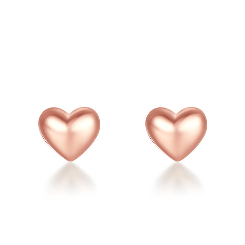 18K Gold Love Stud Earrings AU750 Rose Gold