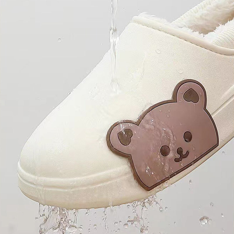 Bear Fluffy Winter House Shoes For Women