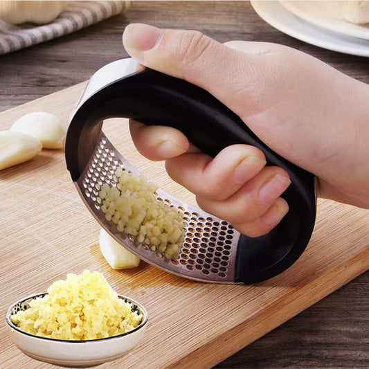Stainless Steel Manual Curve Garlic Press