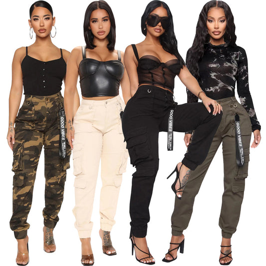 Slim Fit Camouflage Comfortable Leisure Tapered Stretch Overalls
