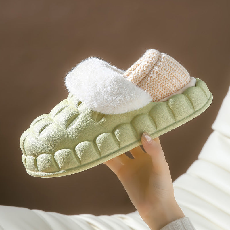 Women Bubble Shoes With Foldable Heel Warm Indoor House Slippers