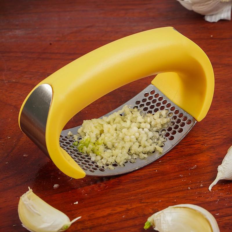 Stainless Steel Manual Curve Garlic Press