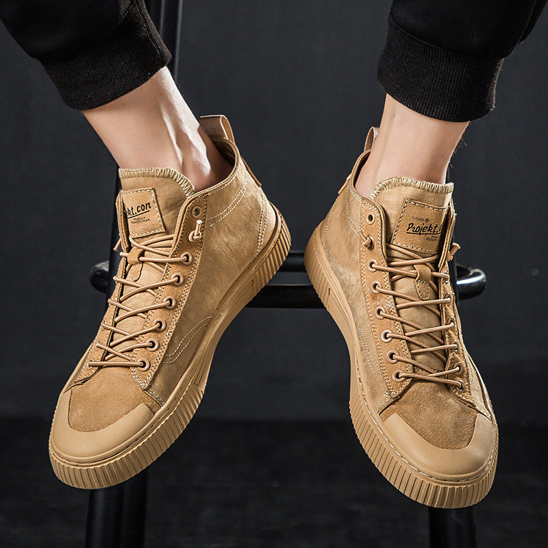 High-top canvas shoes