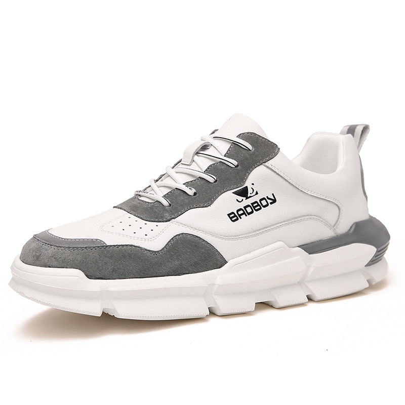 Men's leather casual running shoes