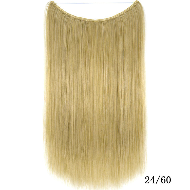Invisible Wire No Clips in Hair Extensions Secret Fish Line Silky Straight Synthetic