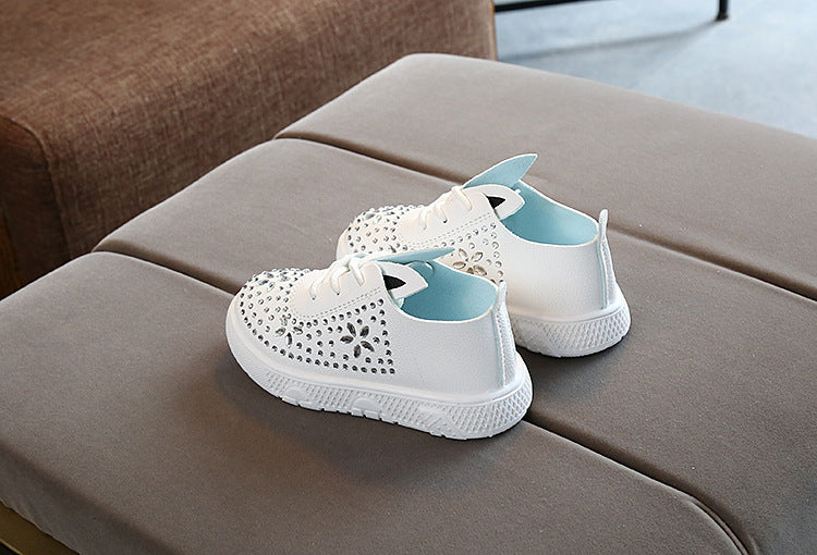 Girls' Leather Children's Diamond Princess Shoes