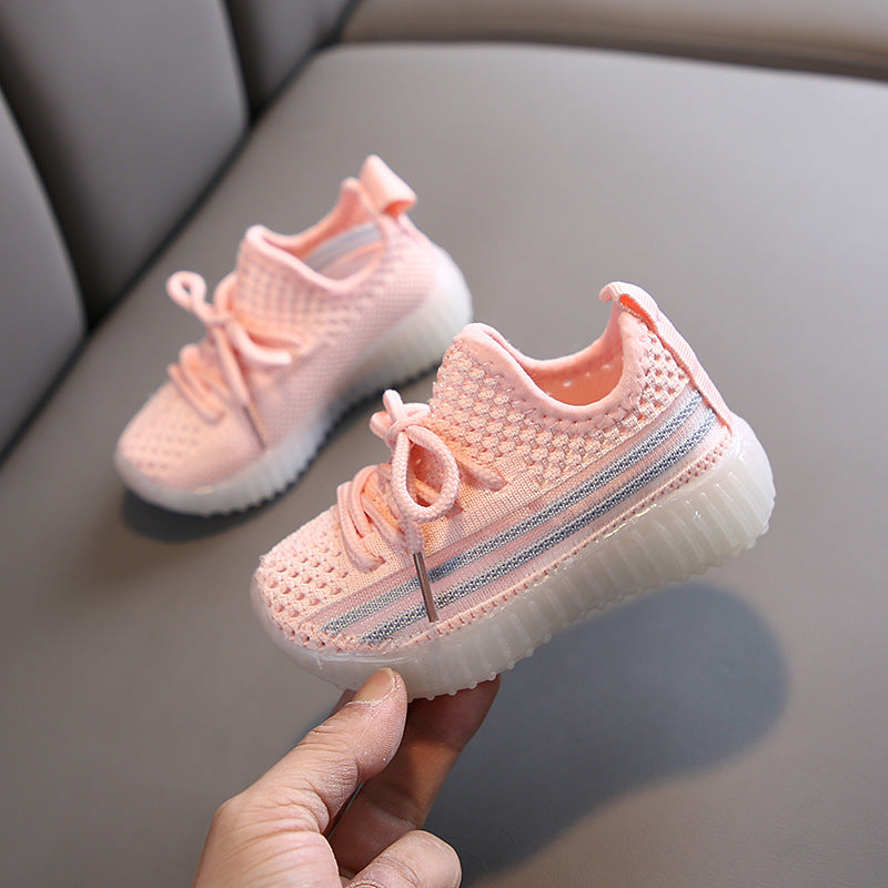 Children's New Breathable Mesh Luminous Coconut Shoes