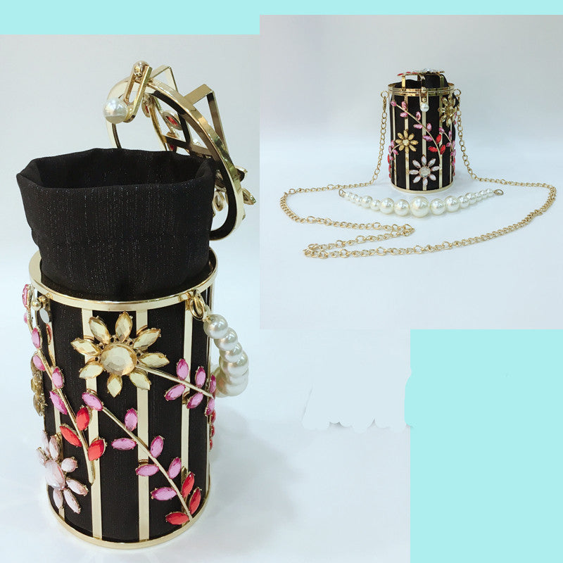 Women Evening Bag New Cute Round Pearl Luxury Designer Metallic Bags