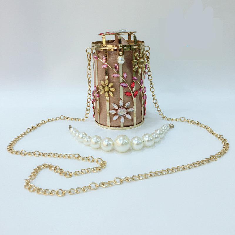 Women Evening Bag New Cute Round Pearl Luxury Designer Metallic Bags