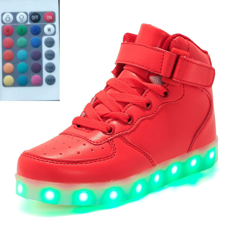 High-top LED Luminous Shoes Remote Control Light Shoes