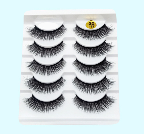 Five Pairs Of Soft Cotton Stalk Mink 3D False Eyelashes
