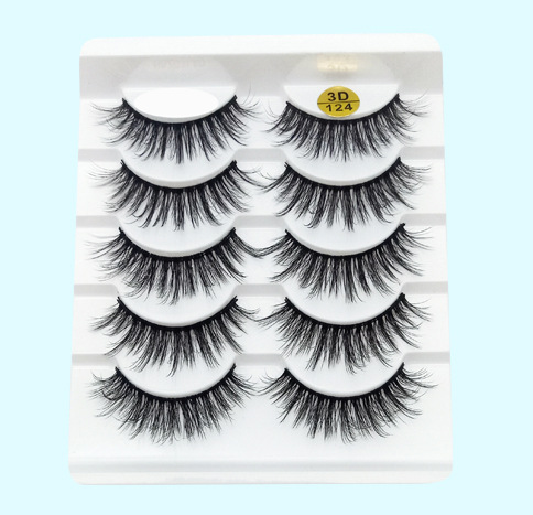 Five Pairs Of Soft Cotton Stalk Mink 3D False Eyelashes