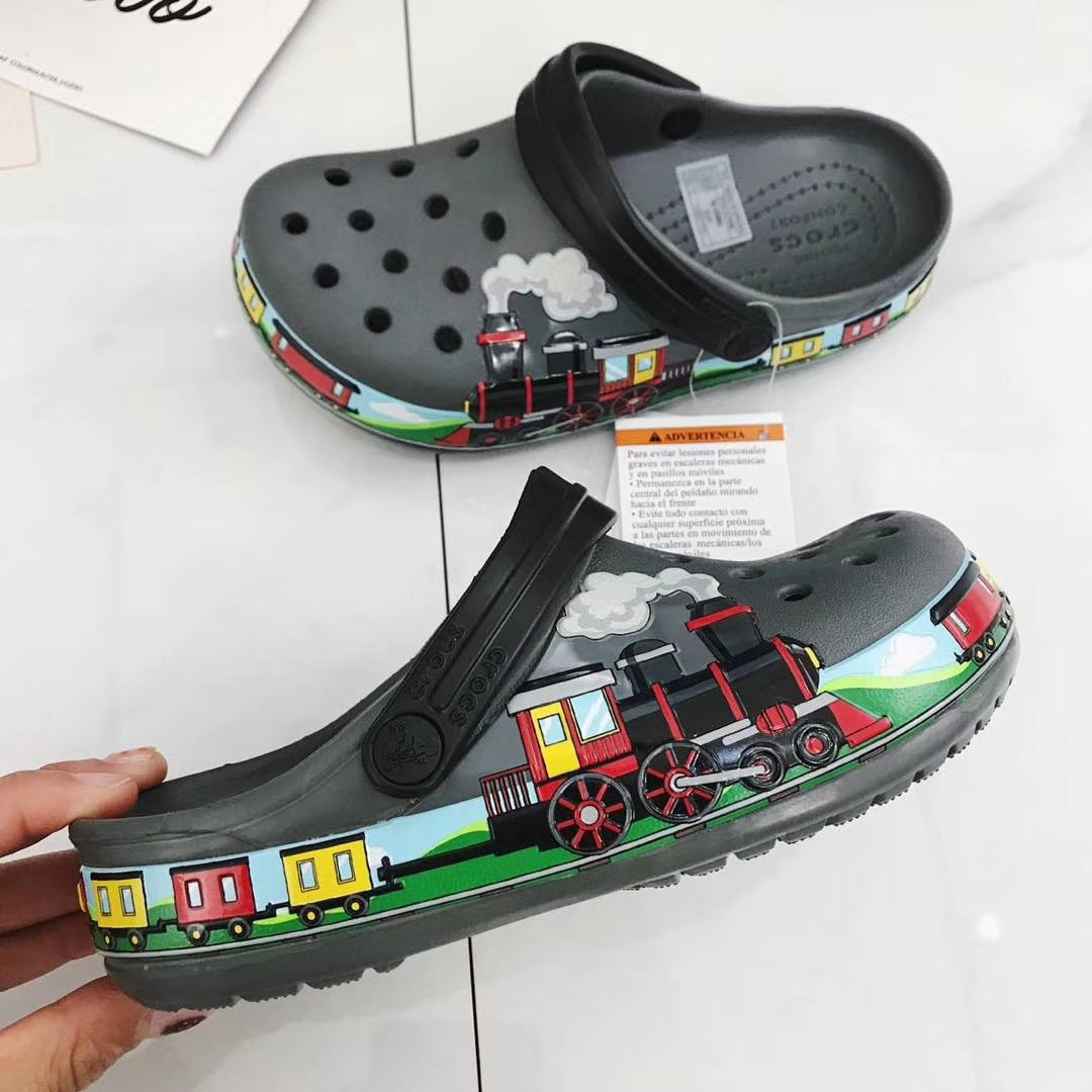 Children's Pattern Cartoon Fun College Hole Shoes