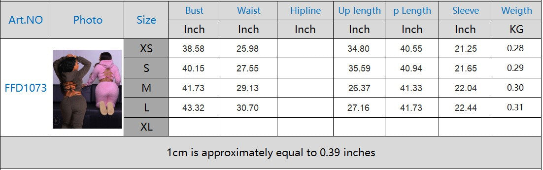 Plus Size Women's Backless Hooded Top Cashmere Suit