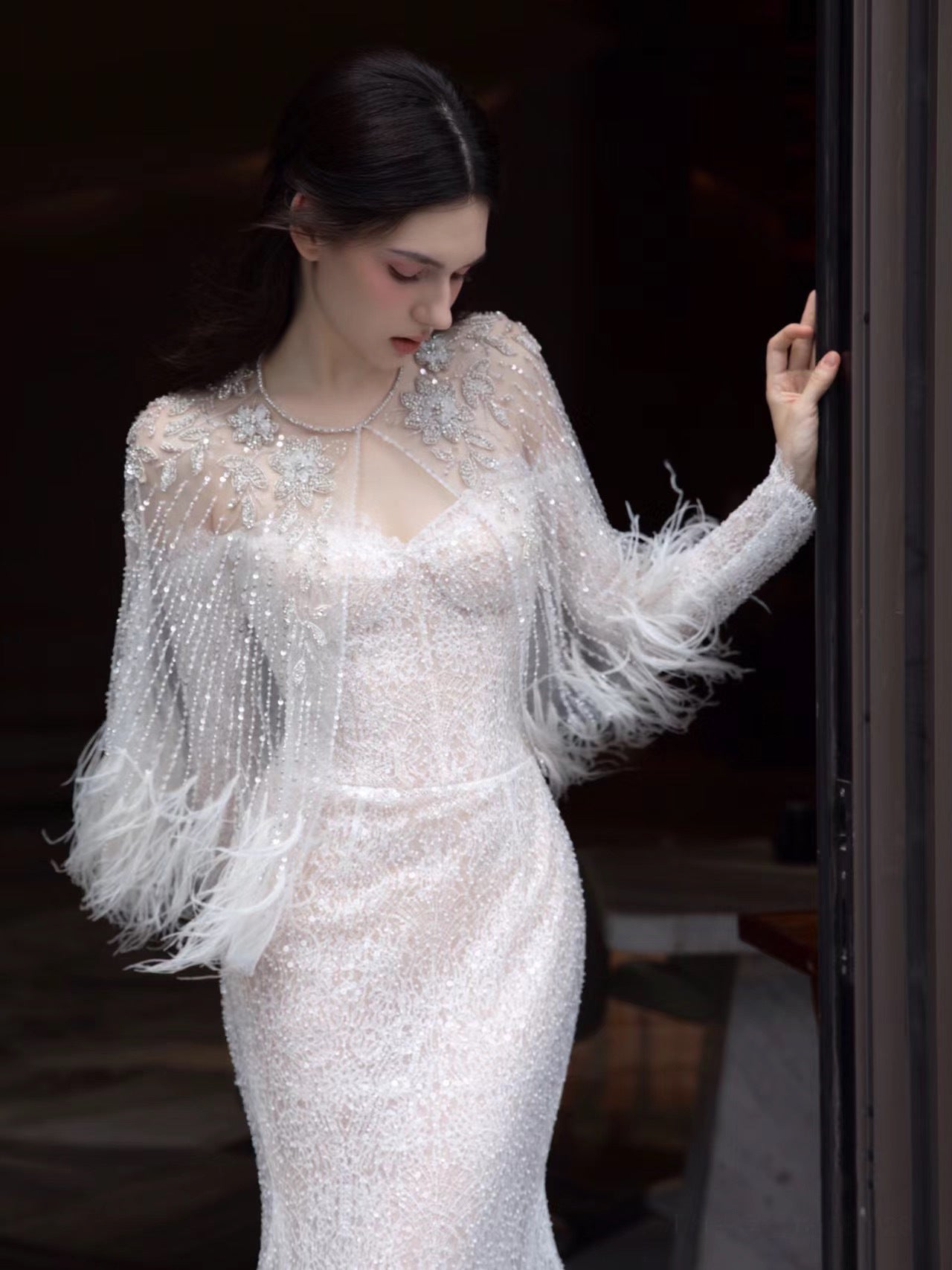 Annual Meeting Mermaid Heavenly Feather Dress