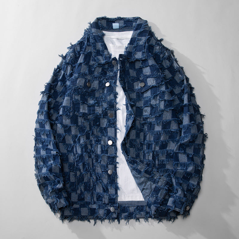 Cowboy Jacket Men Loose Burrs Denim