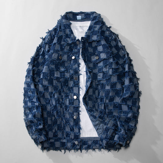 Cowboy Jacket Men Loose Burrs Denim