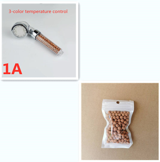 Color Changing LED Temperature Sensor Mineral Anion Shower Head
