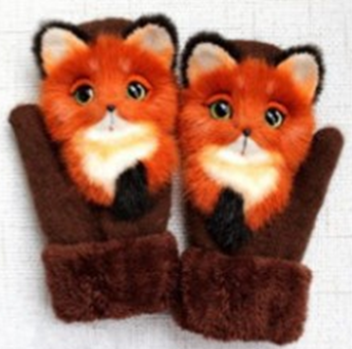 Cartoon Animal Warm Mittens