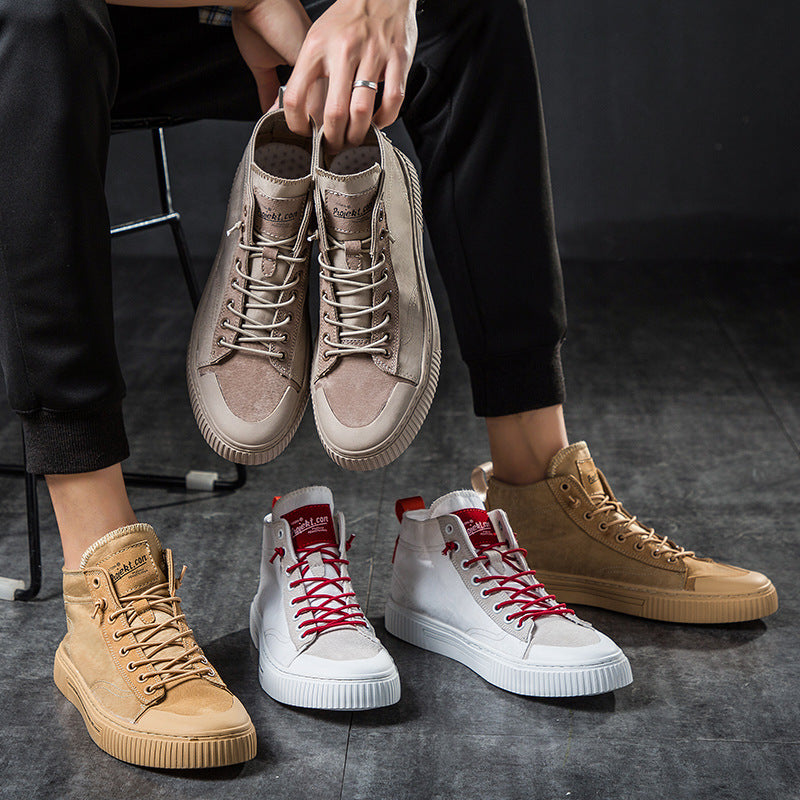 High-top canvas shoes
