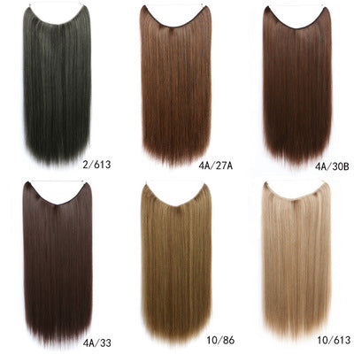 Invisible Wire No Clips in Hair Extensions Secret Fish Line Silky Straight Synthetic