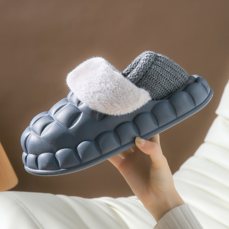 Women Bubble Shoes With Foldable Heel Warm Indoor House Slippers