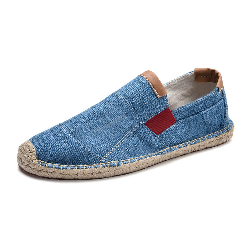 Handmade straw canvas shoes