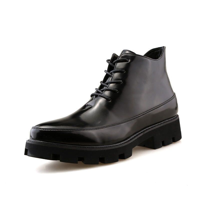 Casual platform leather business shoes