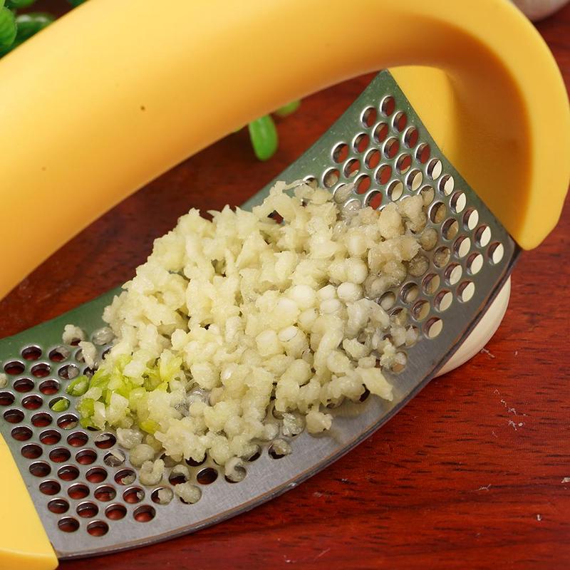 Stainless Steel Manual Curve Garlic Press
