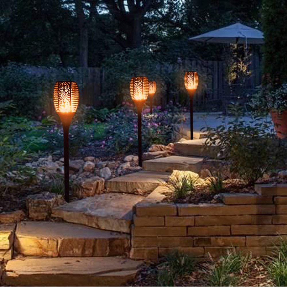 LED Waterproof Solar Torch Light Lamp Outdoor Landscape Garden Decoration
