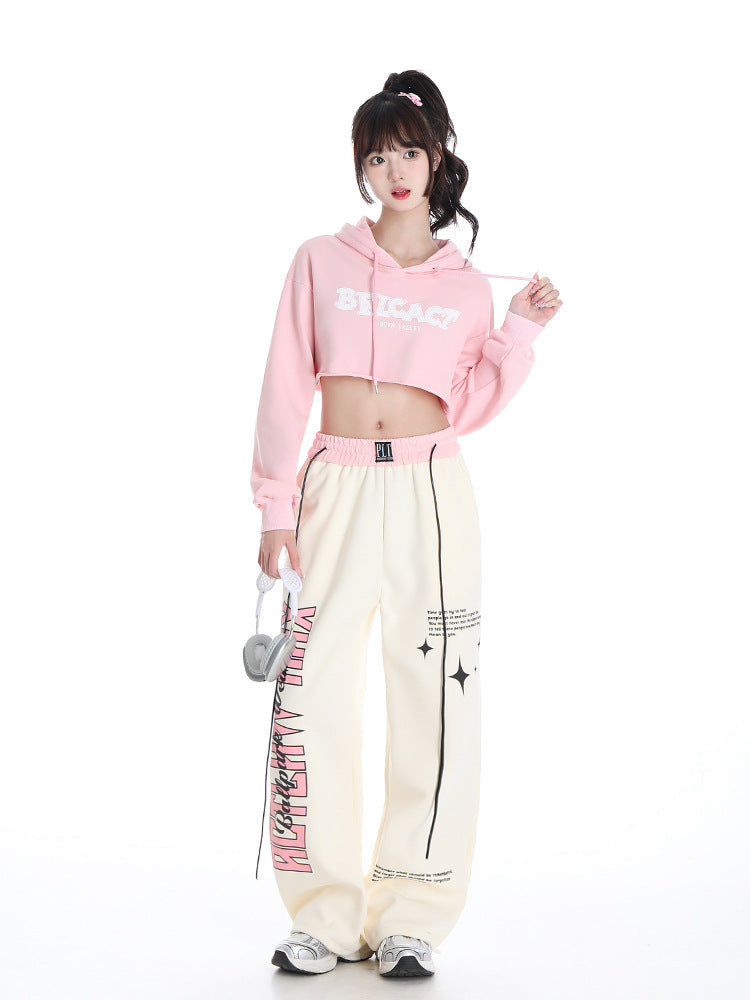Loose Drooping High Waist Slimming Straight Mop Sports Leisure Pants