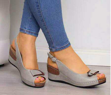 Large size medium heel mother casual single shoes women