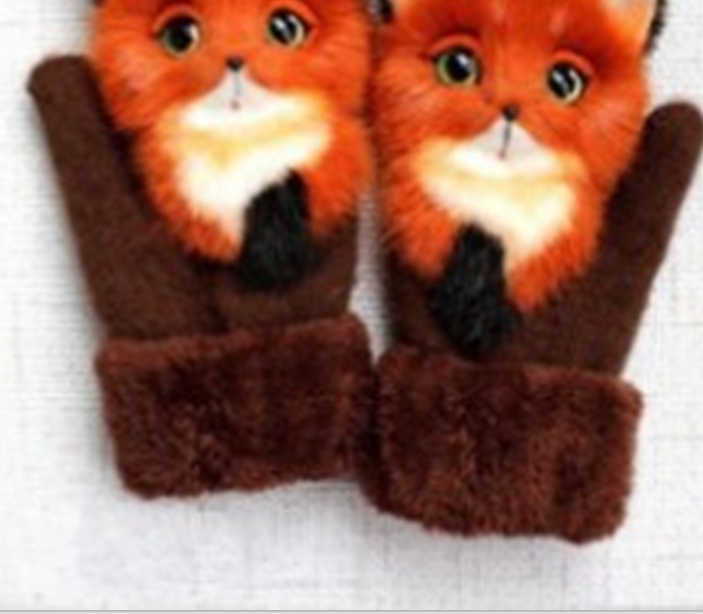 Cartoon Animal Warm Mittens