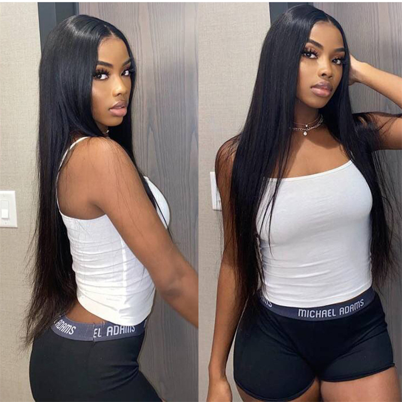 Women's Fashion Premium Human Hair Straight Wig