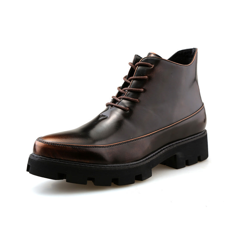 Casual platform leather business shoes