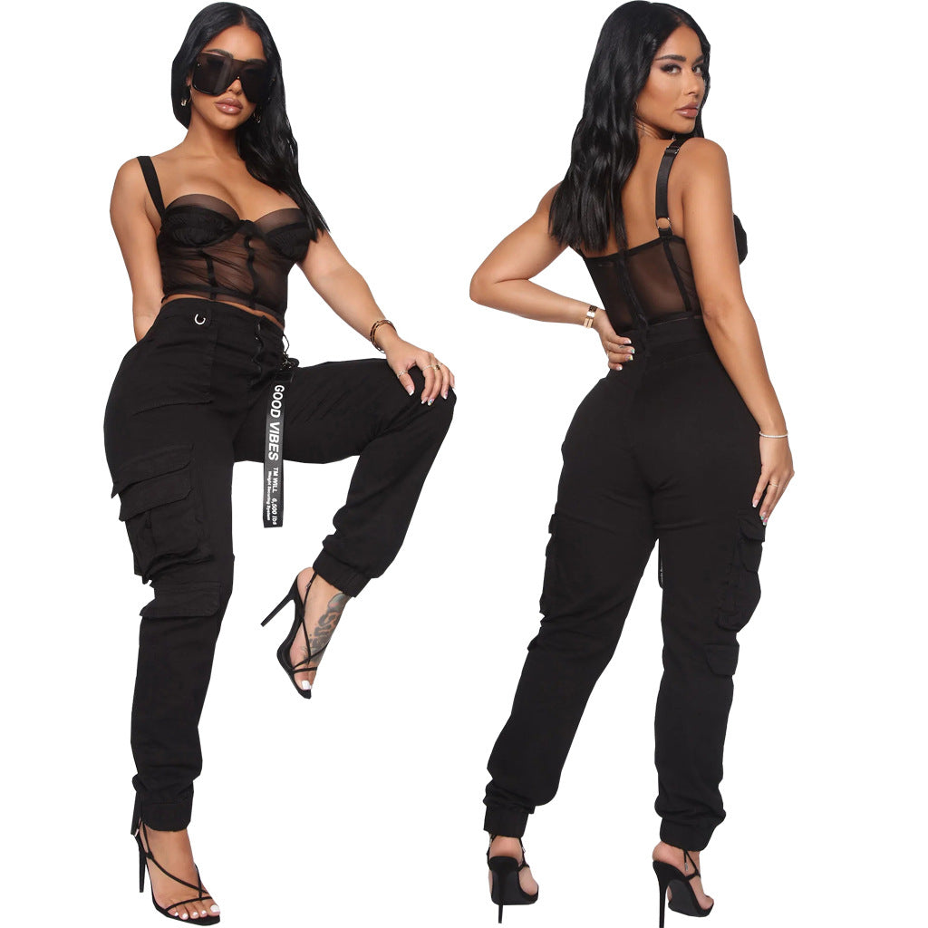 Slim Fit Camouflage Comfortable Leisure Tapered Stretch Overalls