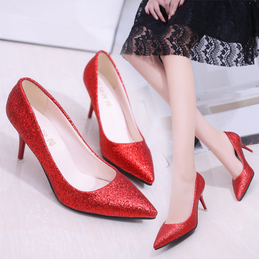 2021 Women's Single Shoes, High Heel,  Color Shallowly Heels