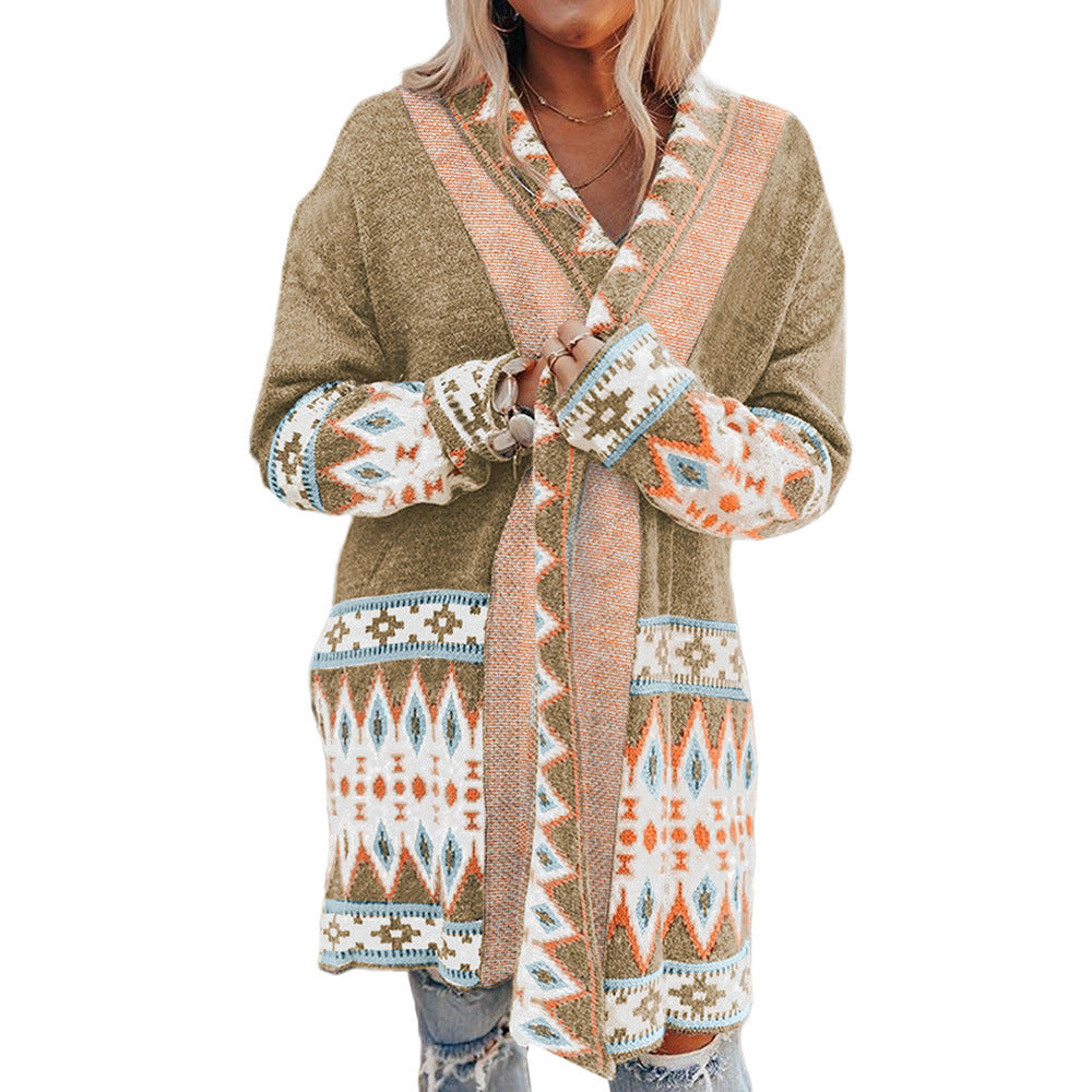 Fashion Mid-length Sweater Coat