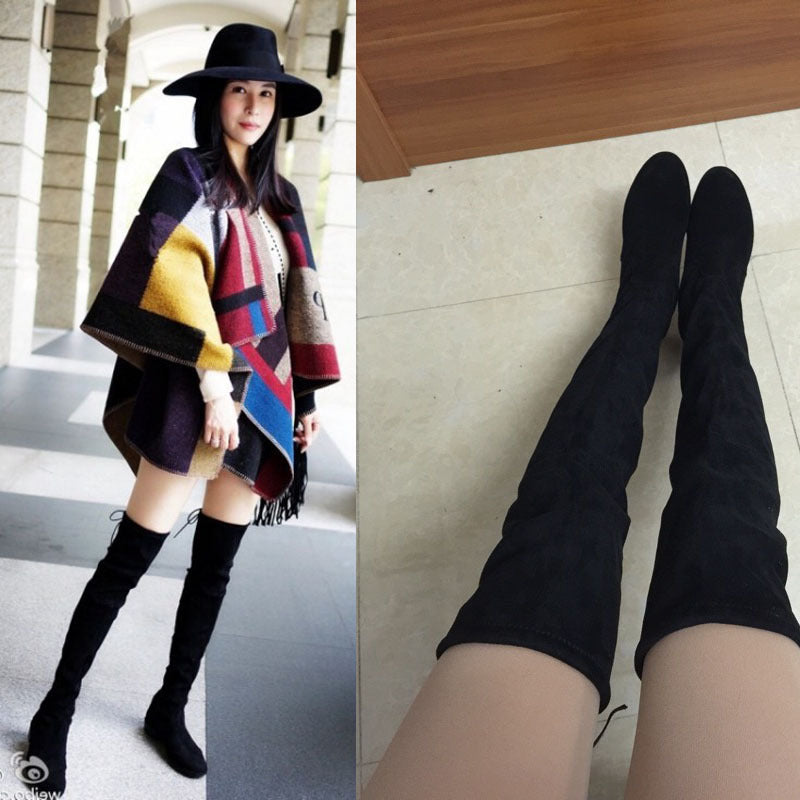 Flat flat elastic boots
