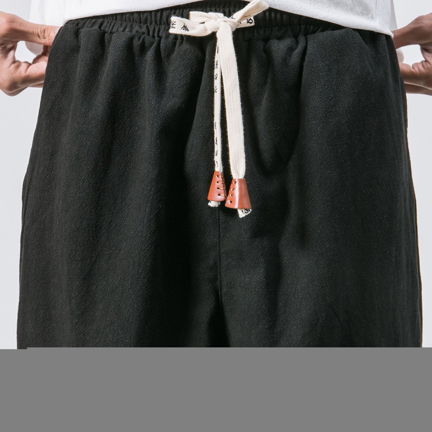 Mens Drawstring Elastic Pockets Tapered Sweatpants