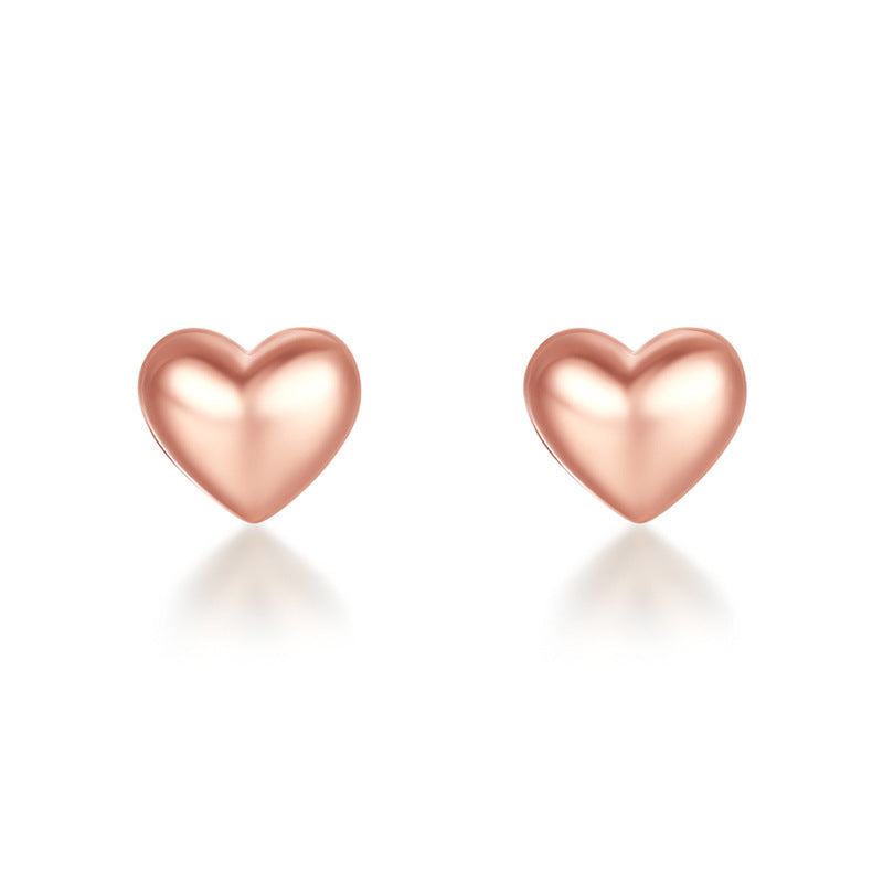 18K Gold Love Stud Earrings AU750 Rose Gold