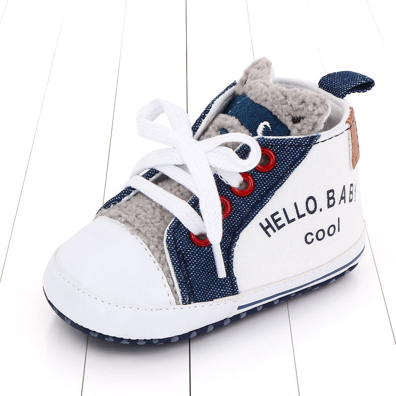 Canvas color matching letters walking shoes