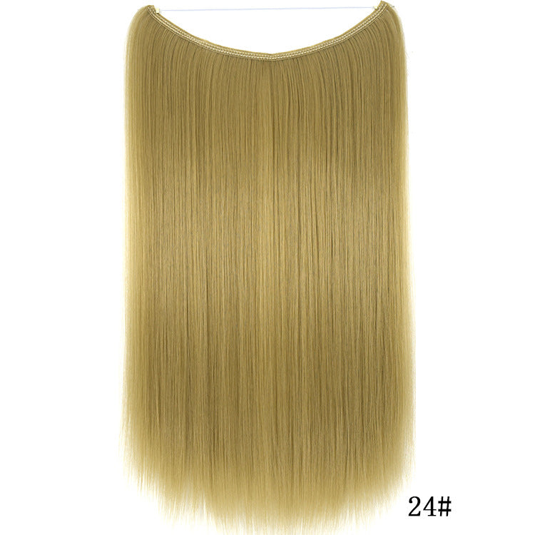 Invisible Wire No Clips in Hair Extensions Secret Fish Line Silky Straight Synthetic