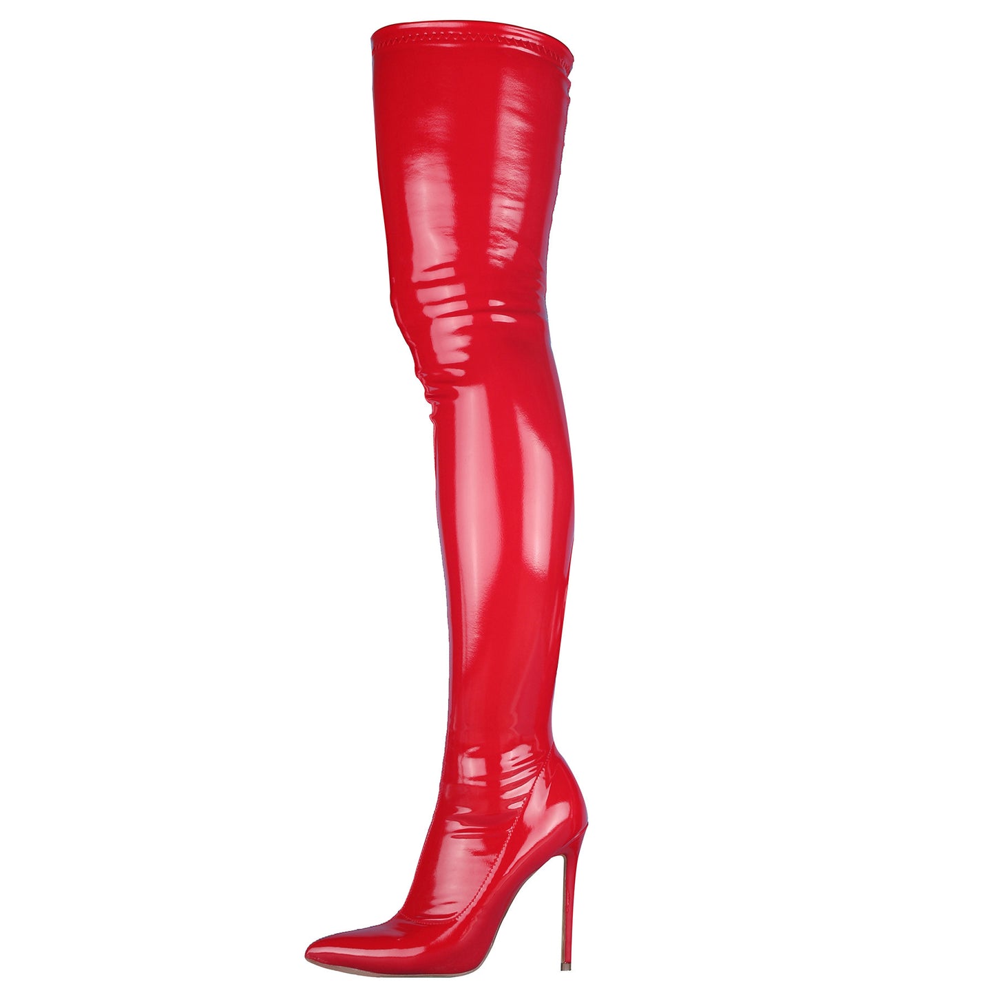 Fashionable Elastic Glossy Slim High Heels Boots