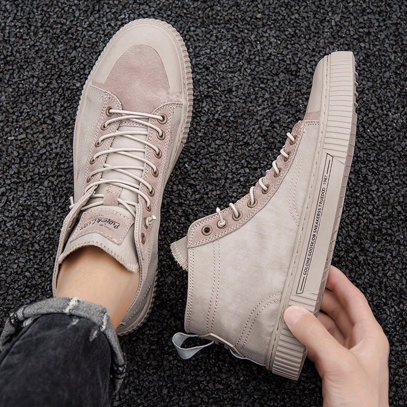 High-top canvas shoes